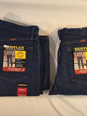 Rustler by Wrangler Men's Regular Fit Straight-Leg Jeans Lot Of 2 33x32 NWT